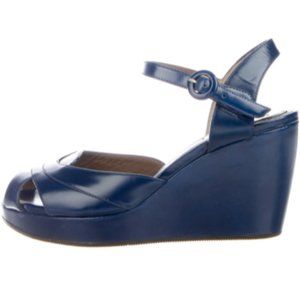 MARNI peep toe platforms patent leather EUC